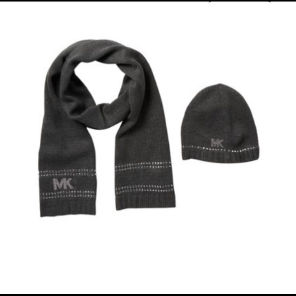 Michael Kors Stud Stripe Hat & Scarf Set